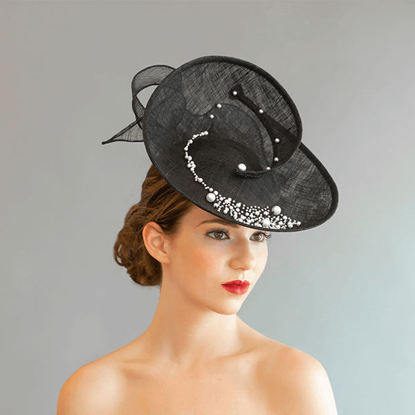 black fascinator