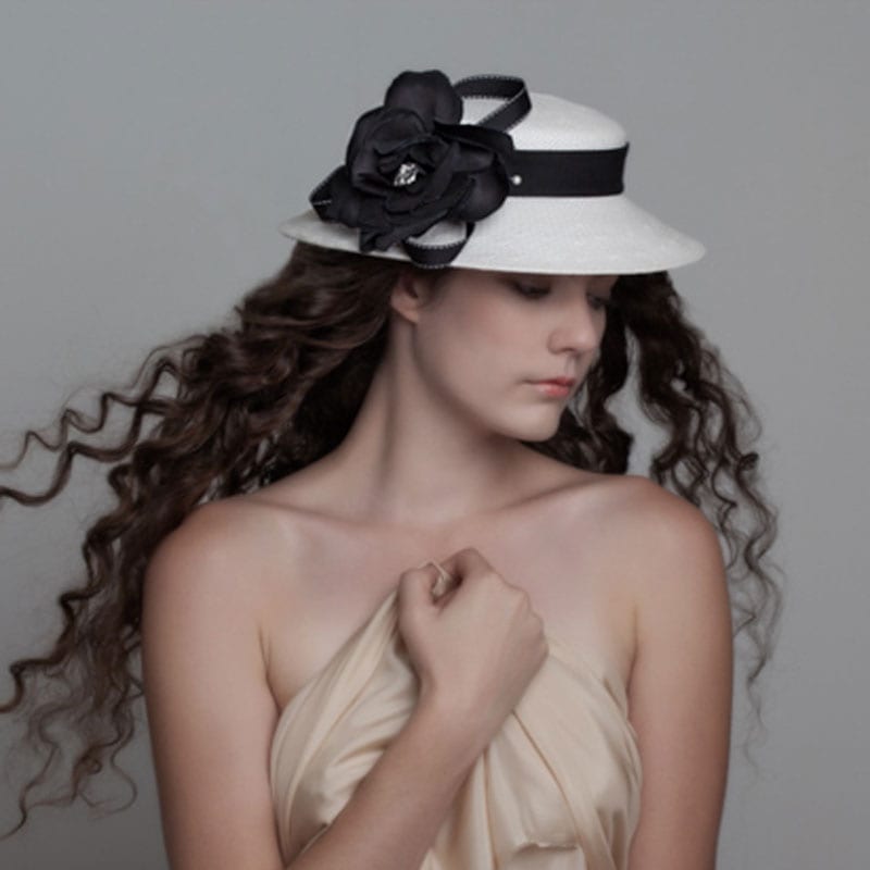 white_black_toyo_hat kentucky derby hat