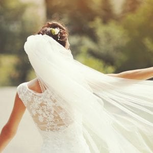 woman wearing wedding veil