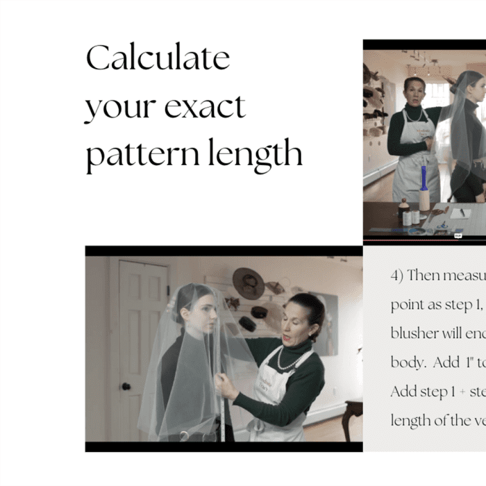 detailed instructions for wedding veil patterns